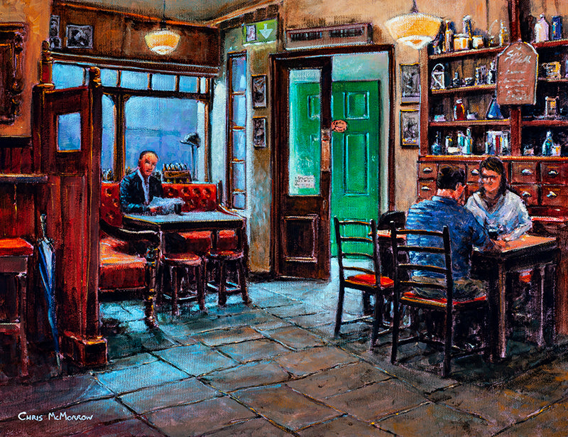 Painting of the interior of the Celt Pub in Talbot Street, Dublin