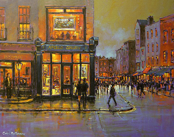 A painting of the Apollo Art Gallery, Dawson Street