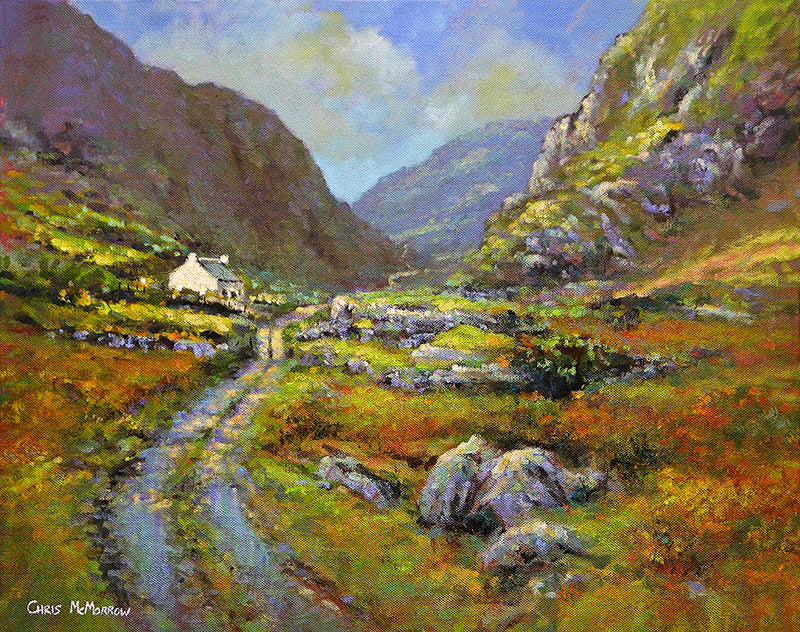 A landscape painting of the Gap of Dunloe, Co Kerry