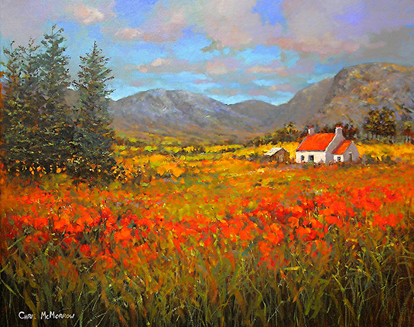 A painting of a cottage in Connemara,Co Galway