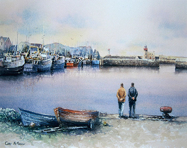 A painting of a soft day at Howth Harbour