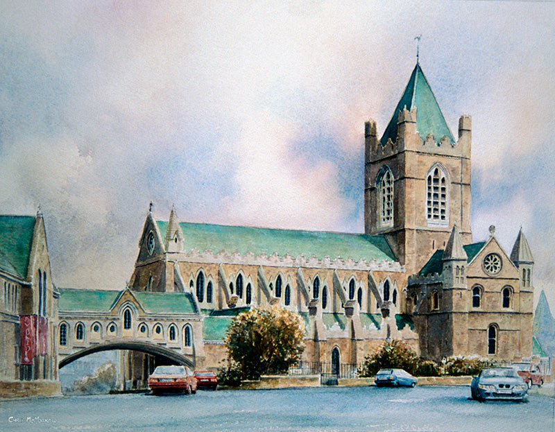 Watercolour painting of Christchurch Cathedral in Dublin city centre