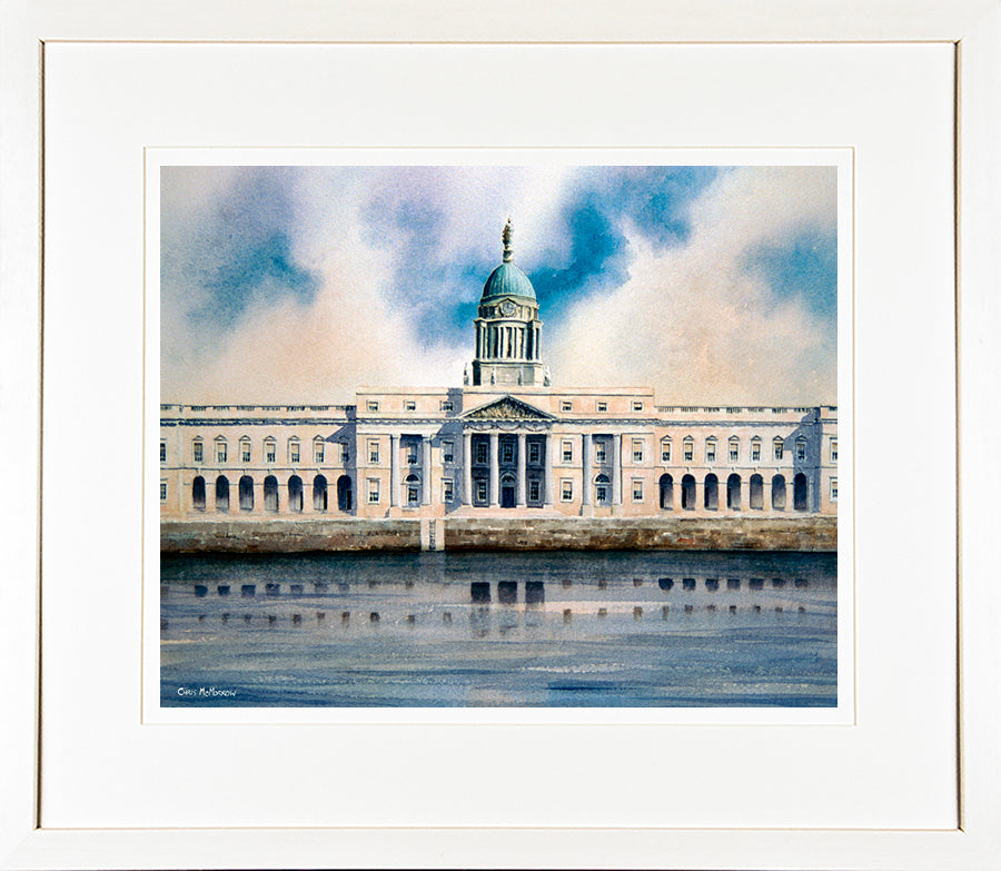 Framed print of the Custom House on Dublins quays