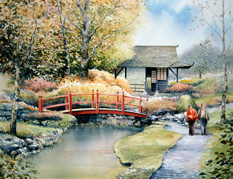 Watercolour painting of the Japanese Gardens in Co. Kildare