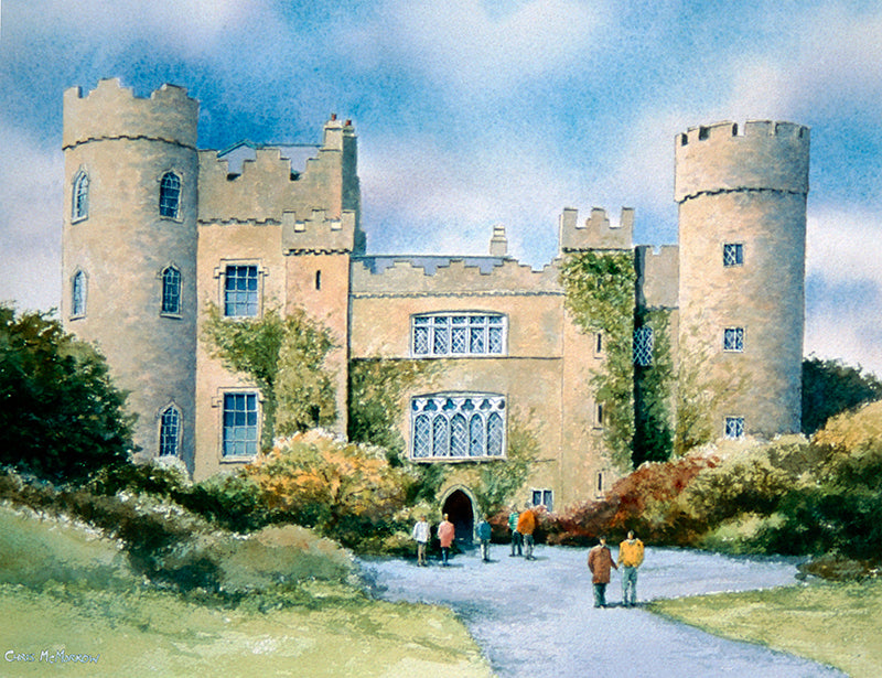 Watercolour painting of Malahide Castle and grounds